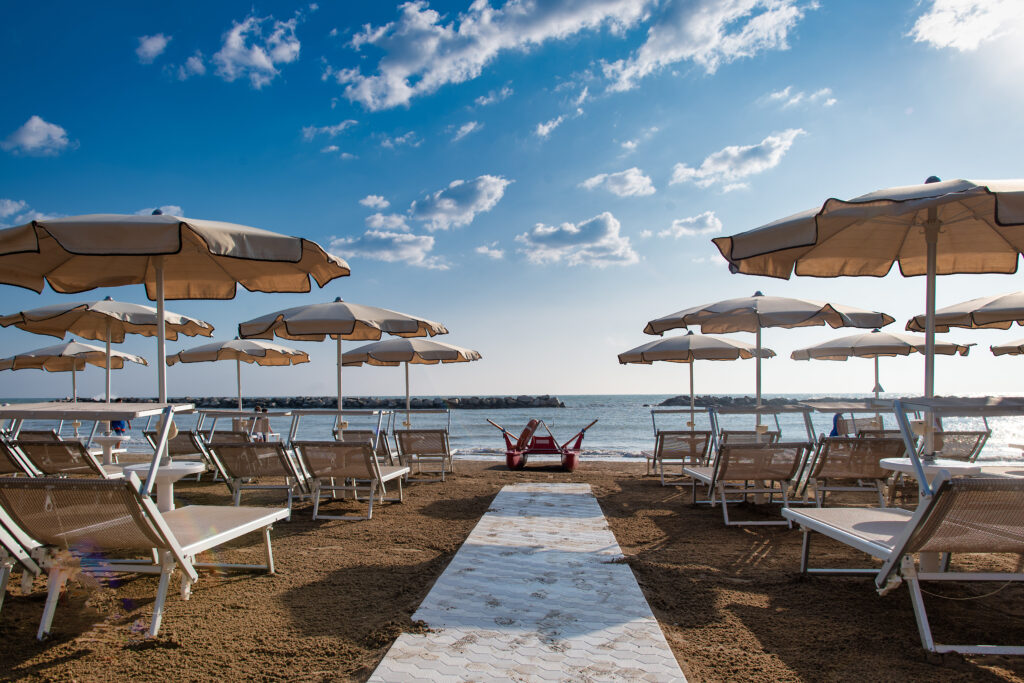 Beach on the Adriatic coast of Italy in Italy
