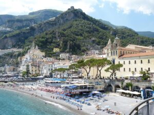 amalfi, italy, amalfi coast, nature, coast, cliff, mediterranean, vacations, campania, landscape, rock, outlook, mountain, church, dom, historical, tourism, beach, castle