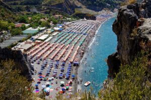 summer, sea, vacation, vacationers, beach, nature, umbrellas, san nicola arcella, calabria, holidays