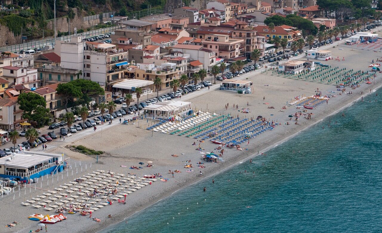 scilla, beach, nature, the beach, the sea, calabria, italy, summer, holiday, coast, travel, horizon, scila